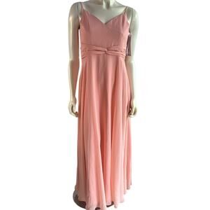 Christina Wu Cantaloupe Pink Formal Bridesmaid Dress Girls Size 14